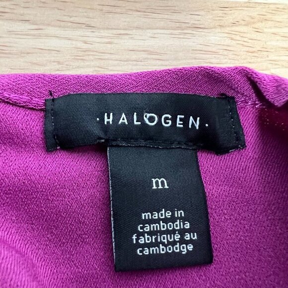 Halogen Womens Passion Short Sleeve Round Neck Tie Back Blouse Top Size Medium - Picture 9 of 10